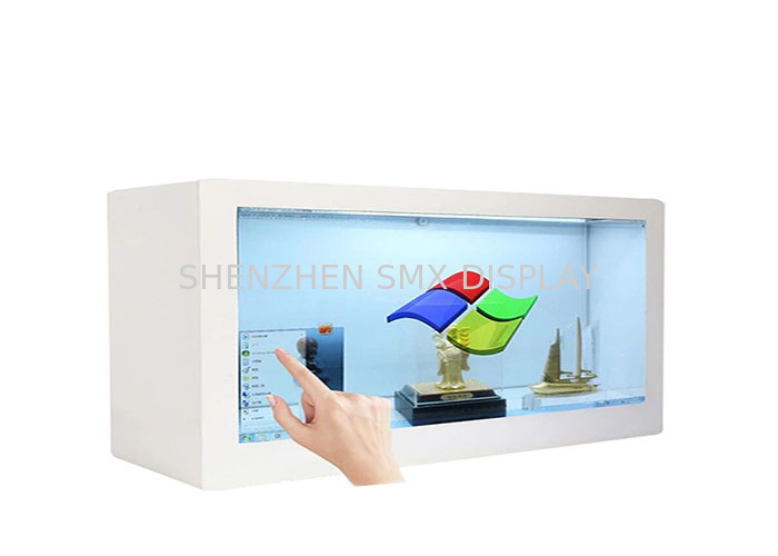 75 Inch Transparent LCD Showcase Jewelry Museum Exhibition 3D Hologram Pyramid Display