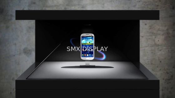 Qualität Uhr-Schaukasten-Hologramm-Pyramiden-Anzeige 3 3D Holo versieht 32 Zoll mit Seiten Fabrik