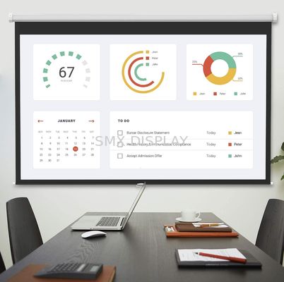 Qualität Ziehen Sie manuellen Projektor-Schirm mit Selbstverschluss16:9 120 Zoll herunter Fabrik