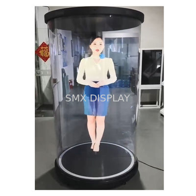 AI-basierte interaktive 3D-Hologramm-Box, 75-Zoll-digitale menschliche Runde Ausstellungsstand Holotube Holographische Display-Box