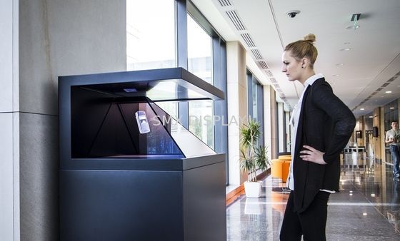 Qualität Ausgeglichener bedienungsfertiger Glaskasten 1920x1080 des Hologramm-3D Fabrik