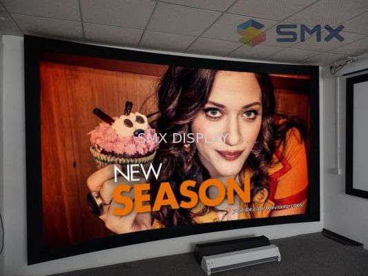 Qualität Kundengebundener großer gebogener Projektions-Schirm 120 Zoll mit schwarzer Samt-Grenze Fabrik