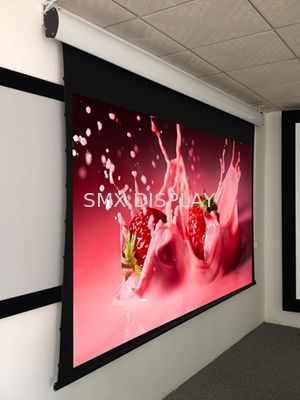 Qualität Decke vertiefte Vorsprung gespannten motorisierten Projektions-Schirm mit flexiblem Weiß Hd Fabrik